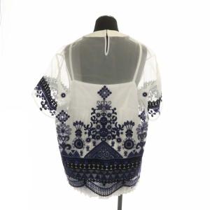 sacai 2点セット カットソー キャミソール プリーツ オーガンジー 2 ホワイト ネイビー