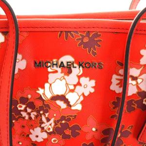 MICHAEL Michael Kors ジェット セット トラベル トート ショルダーバッグ 花柄 総柄 レッド 35H7GTVT2R