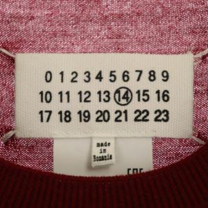 Martin Margiela 14 ウール クルーネックニット セーター 長袖 M 赤 レッド 50HA0643