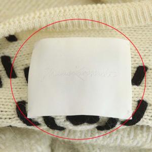 Mame Kurogouchi ベルト付きニットガウン カーディガン ロング 七分袖 モヘヤ混 アルパカ混 1 オフホワイト 黒 ブラック