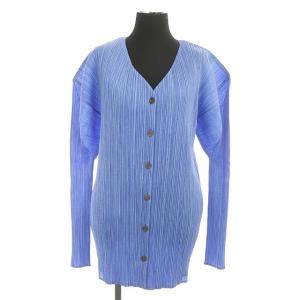 ロングカーディガン プリーツ 3 ライトブルー