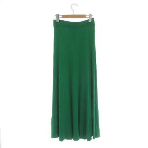 Diagram GRACE CONTINENTAL フレアリブニットスカート ロング マキシ丈 36 グリーン