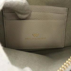 ANYA HINDMARCH Eyes Zip Top Pouch クラッチバッグ ハンドバッグ ポーチ タッセル グレー 