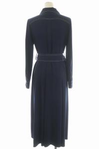 Diagram GRACE CONTINENTAL 配色ステッチシャツ ワンピース ロング 長袖 ベルト付き 36 ネイビー