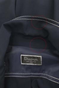 Diagram GRACE CONTINENTAL 配色ステッチシャツ ワンピース ロング 長袖 ベルト付き 36 ネイビー