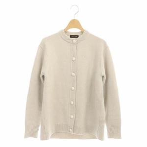 5Gウールカシミヤミンクパッチカーディガン エルボーパッチ ライトグレー