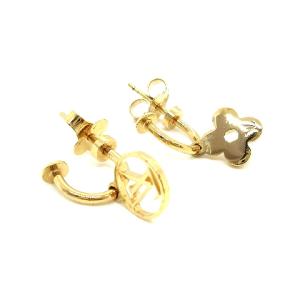 LOUIS VUITTON M64859 モノグラム ブックル ドレイユ・ブルーミング ピアス ゴールド