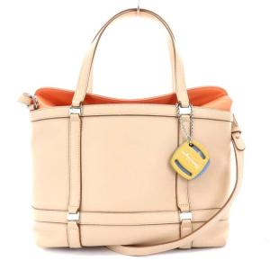 バイカラーハンドバッグ ベージュ