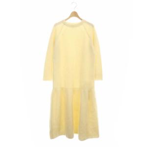 アゼ ティアード ニットワンピース 長袖 ロング ホワイト