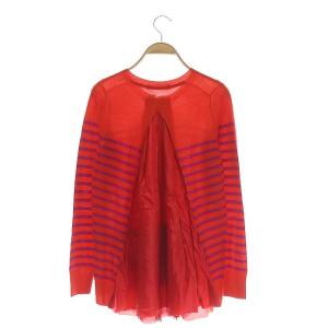 sacai luck カーディガン ボーダー 2 レッド