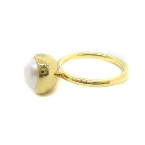 agete 指輪 リング パール K18YG イエローゴールド