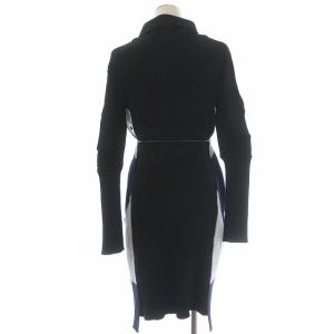 sacai 20-05038 long line knitted切替ニットカーディガン 2 黒 紺