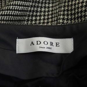 ADORE ワイドパンツ ウール グレンチェック 36 ブラック ホワイト