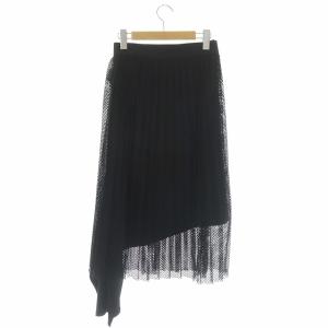 ADORE アセローザアシンメトリースカート レイヤード 2点セット ロング プリーツ 36 ブラック