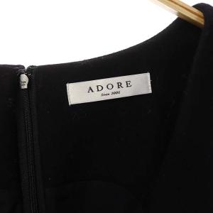 ADORE ウール ジャンパースカート ワンピース ひざ丈 ノースリーブ 38 ブラック