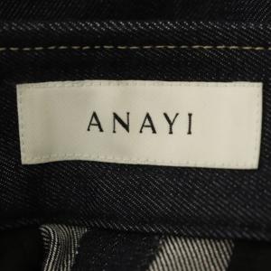 ANAYI 22SS デニムライクセミフレアパンツ ステッチ 36 紺 