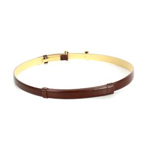 ANAYI バックルデザインベルト レザー ブラウン SH