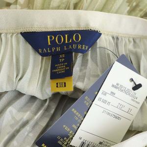POLO RALPH LAUREN ラメグラフィックプリーツスカート XS ベージュ