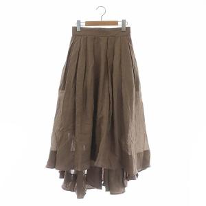 22SS TUCK VOLUME SKIRT RAMIE スカート フレア 00 ブラウン