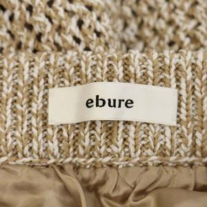 ebure 21SS カラーツイストニットスカート ロング セミフレア ベージュ ホワイト