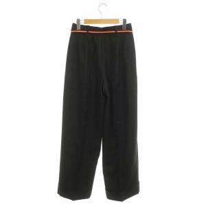 ADORE 21AW ドレーピーメンズポプリンパンツ タック ベルト付き 36 ブラック