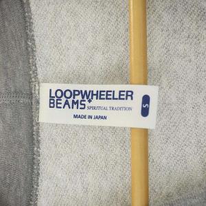 LOOPWHEELER BEAMS PLUS別注 カーディガン スウェット地 長袖 Vネック S グレー