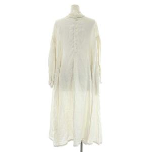 nest Robe 21AW リネンレース襟付きワンピース 長袖 ロング フレア F ライトベージュ