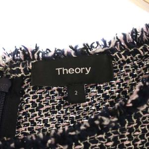 Theory アンサンブルツイードノースリーブトップス 2 ネイビー
