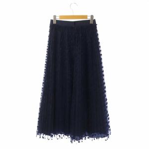kate spade new york ドットチュールプリーツスカート 00 ネイビー