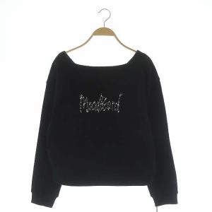 GRACE CONTINENTAL 20AW ドルマンロゴカットトップ スウェット プルオーバー ビーズ装飾 長袖 36 ブラック