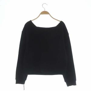 GRACE CONTINENTAL 20AW ドルマンロゴカットトップ スウェット プルオーバー ビーズ装飾 長袖 36 ブラック