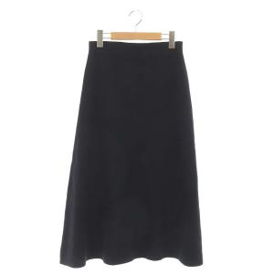 21AW フレア ニットスカート コットン カシミヤ混 ロング ブラック