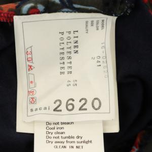 sacai 16年製 刺繍切り替えカットソー 2 ネイビー
