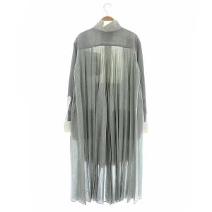 sacai 21SS LS Shirt/Pleated Back Dress ワンピース 切替 2 グレー