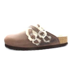 BIRKENSTOCK 1020390 Blair Shearling サンダル 24.5 ブラウン 
