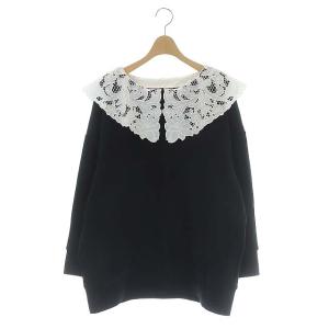 21AW ドルマンパフスリーブトレーナー スウェット 長袖 プルオーバー 襟付き 36 ブラック