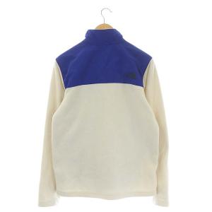 THE NORTH FACE フリースジャケット ハーフジップ 異素材切替 S/P ホワイト ブルー