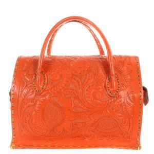 CARVING TRIBES MAESTRA M カービングバッグ レザー ステッチ 総柄 レッド