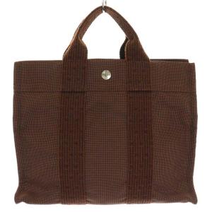 エールラインPM トートバッグ シルバー金具 ブラウン