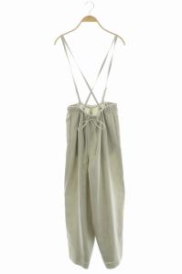 21SS TROUSERS リネンライク サスペンダー付ワイドパンツ 36 グレー