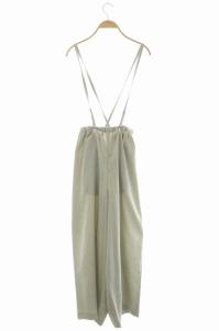ENFOLD 21SS TROUSERS リネンライク サスペンダー付ワイドパンツ 36 グレー