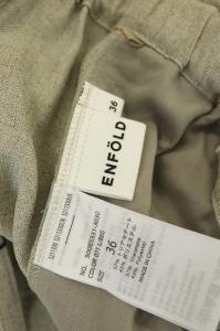 ENFOLD 21SS TROUSERS リネンライク サスペンダー付ワイドパンツ 36 グレー