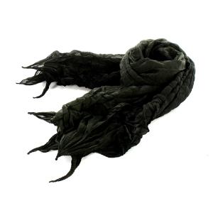 ストール シワ加工 ブラック