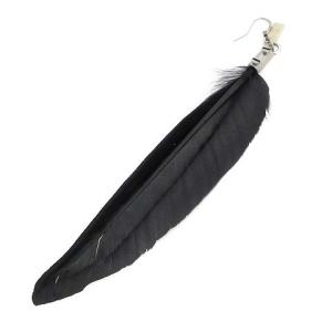 ANN DEMEULEMEESTER EARRING FEATHER BLACK（PIECE） ピアス 片耳用 フェザー ブラック