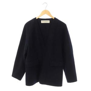 カーディガンジャケット ロング ウール F ネイビー