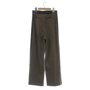 ADORE 22SS ジオメトリックストライプパンツ ストレート ジッパーフライ 38 ブラウン
