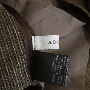 ADORE 22SS ジオメトリックストライプパンツ ストレート ジッパーフライ 38 ブラウン