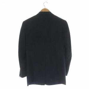 ISAIA ウールストライプ2Bジャケット テーラード 46 ネイビー