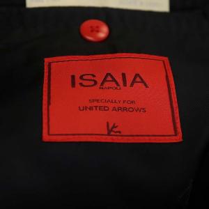 ISAIA ウールストライプ2Bジャケット テーラード 46 ネイビー