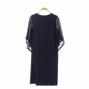 ANTEPRIMA ワンピース スリーブシアー ナイロン 五分袖 膝丈 38 ネイビー